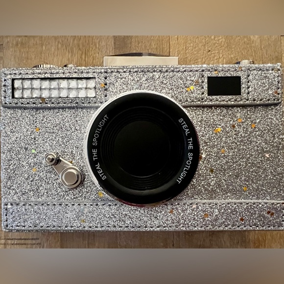 Silver Glitter Camera Clutch - Picture 1 of 5